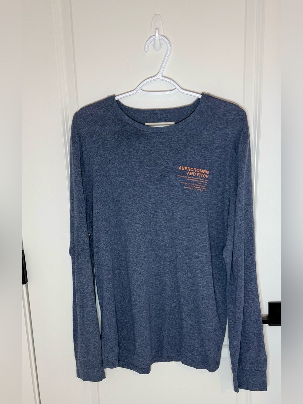Abercrombie & Fitch Men's Long-Sleeve Crewneck Shirt - Navy